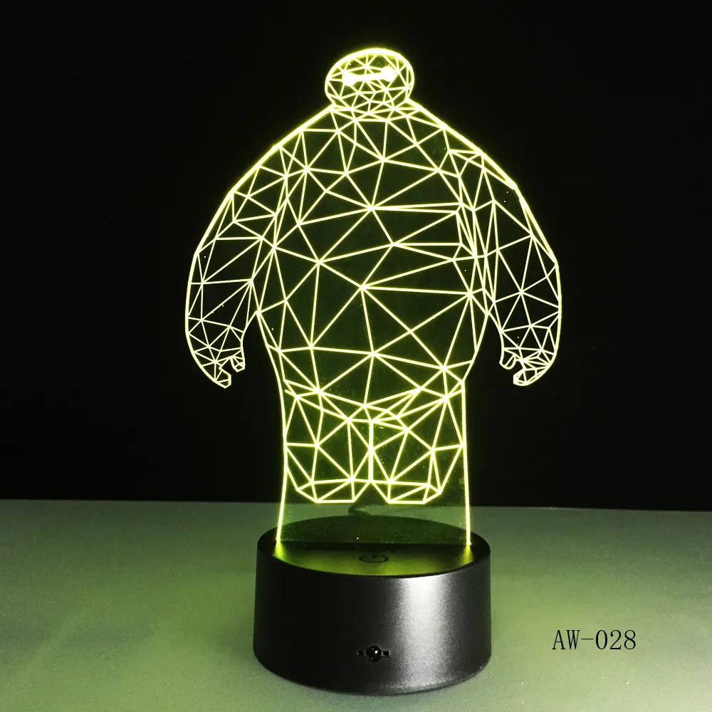3d-лампа в виде героя мультфильма Baymax ночник со светодиодной подсветкой