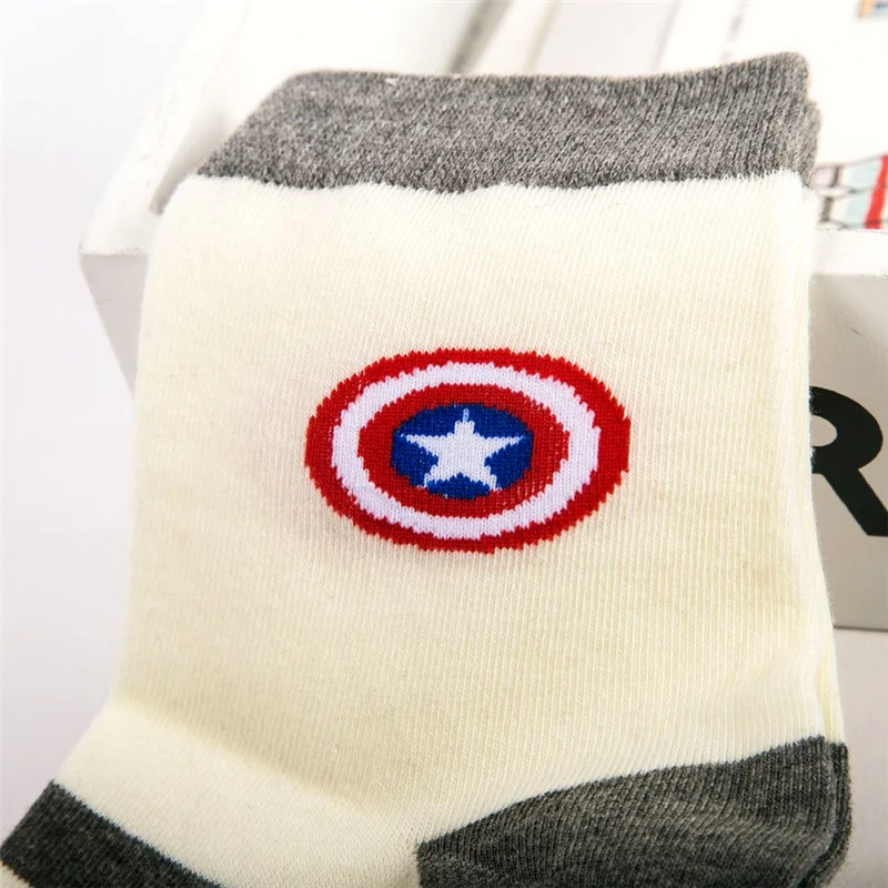 Хлопковые носки Marvel с изображением героя икона щит забавные Супермена Бэтмена