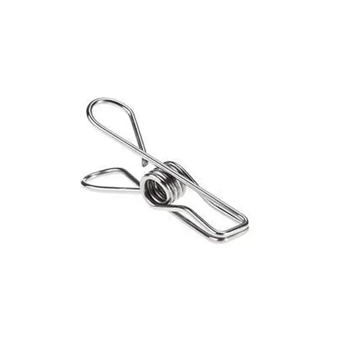 Household Stainless Steel Clips Clothespins Pegs Holders Solid Geometry Sealing Clip Silver Casual | Канцтовары для офиса и
