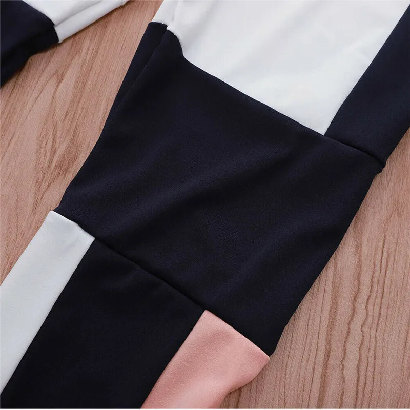 

Womens High Waist Fitness patchwork pants high quality Leggings Running Gym Sport Jogging Pants elastic soft long Trousers