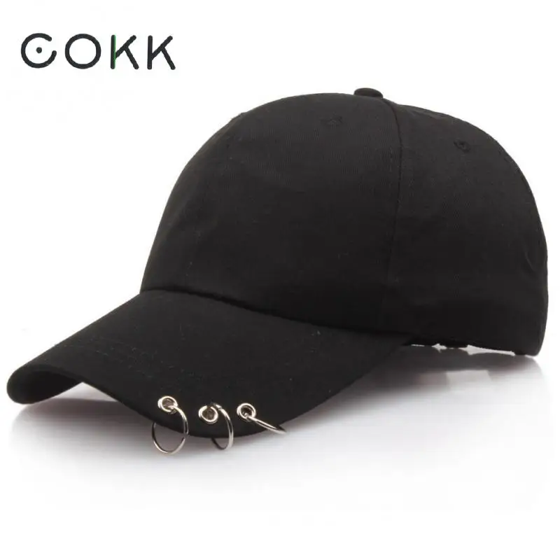 COKK хип-хоп Женская Бейсболка с кольцом круг Snapback Головные уборы для мужчин и женщин унисекс папа шляпа Регулируемая Kpop корейский стиль Gorra - Аксессуары для мужчин и женщин