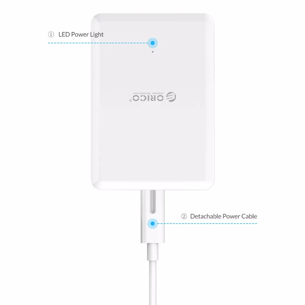 Универсальное USB зарядное устройство ORICO 6 портов умное 5V2.4A с максимальным