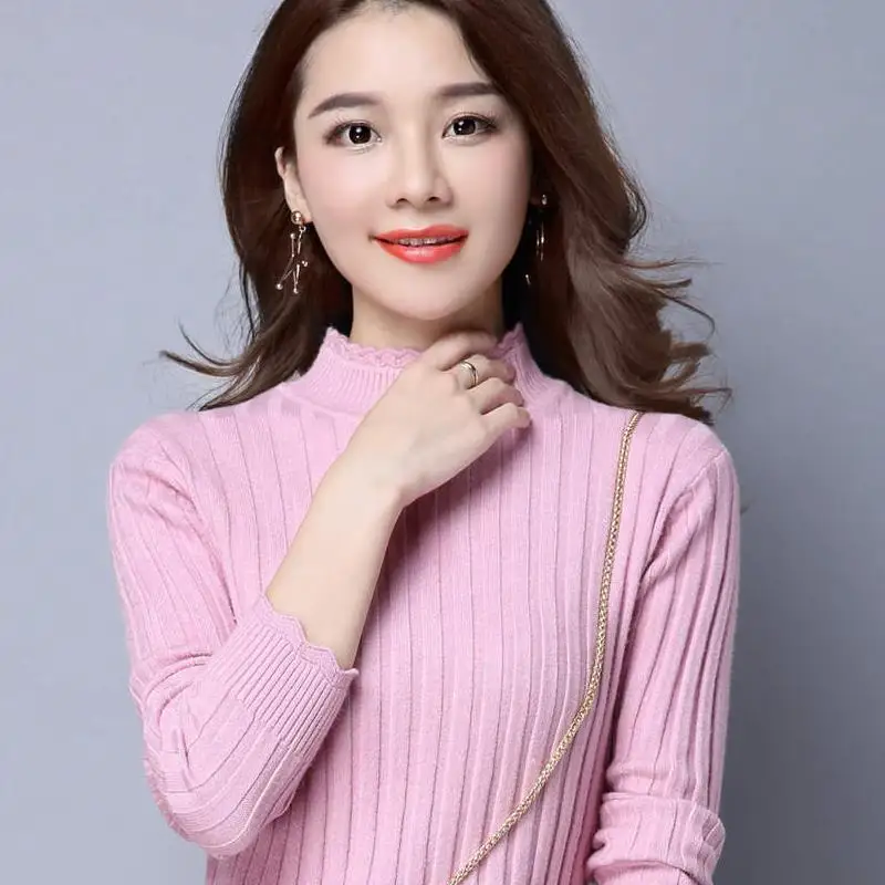 

Women Pullover Knitted Elasticity Casual Jumper Fashion Slim O Neck Warm Long Sleeve Soft Female Sweater Tops Streetwear Clothes