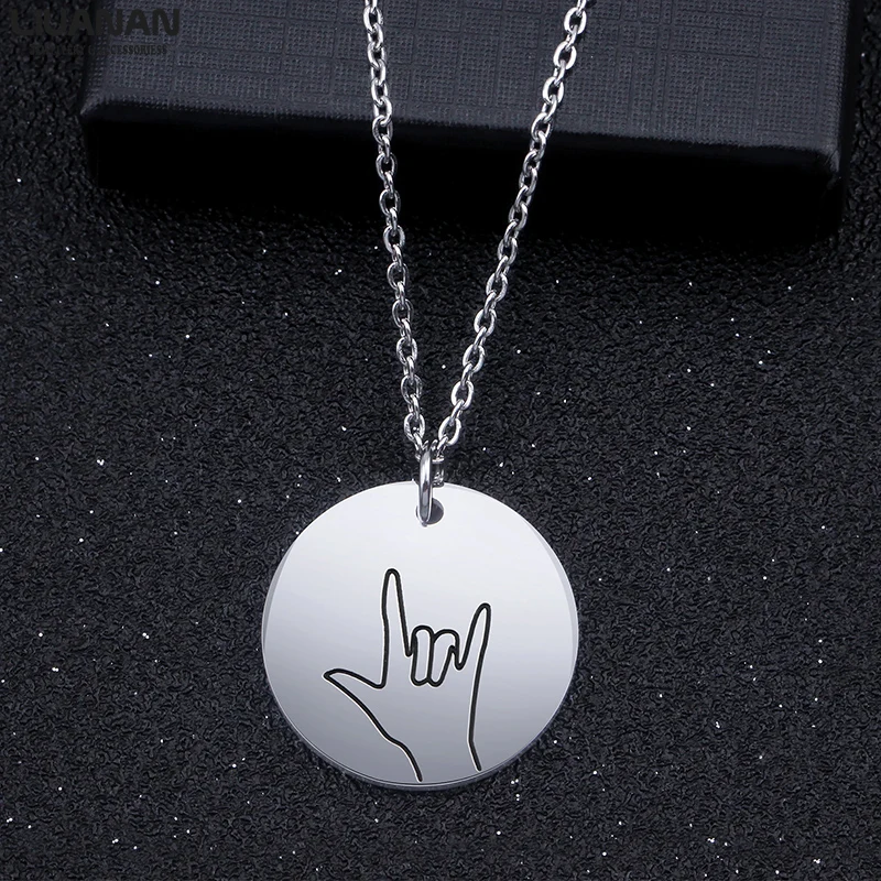 Sister Gifts лучшие ожерелья для друга Love You ручные жесты ожерелье крутые подарочные