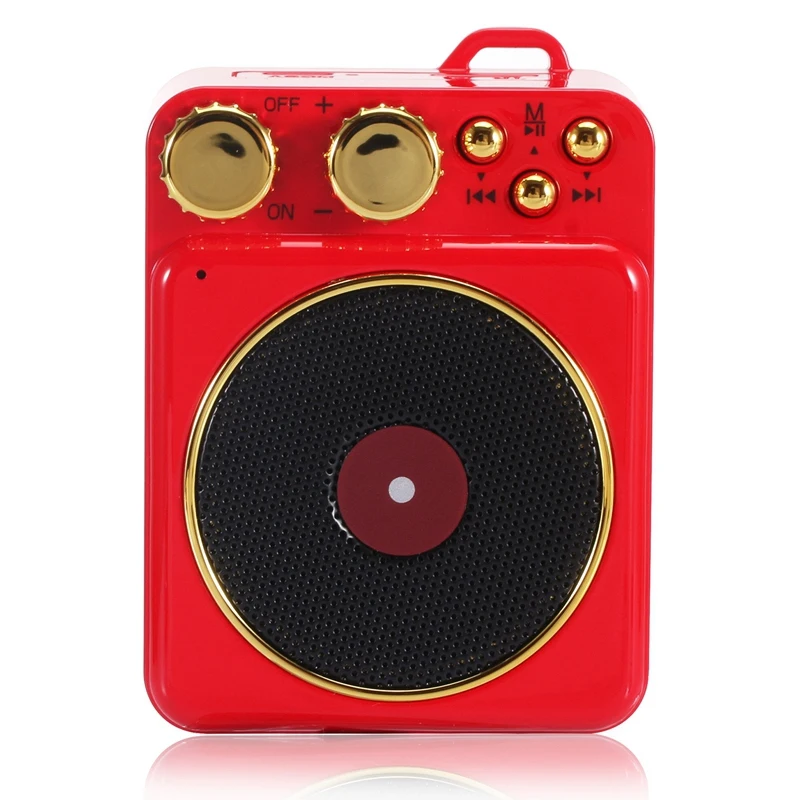 Портативный мини ретро Bluetooth беспроводной динамик поддержка стерео Бас Tf карта Fm