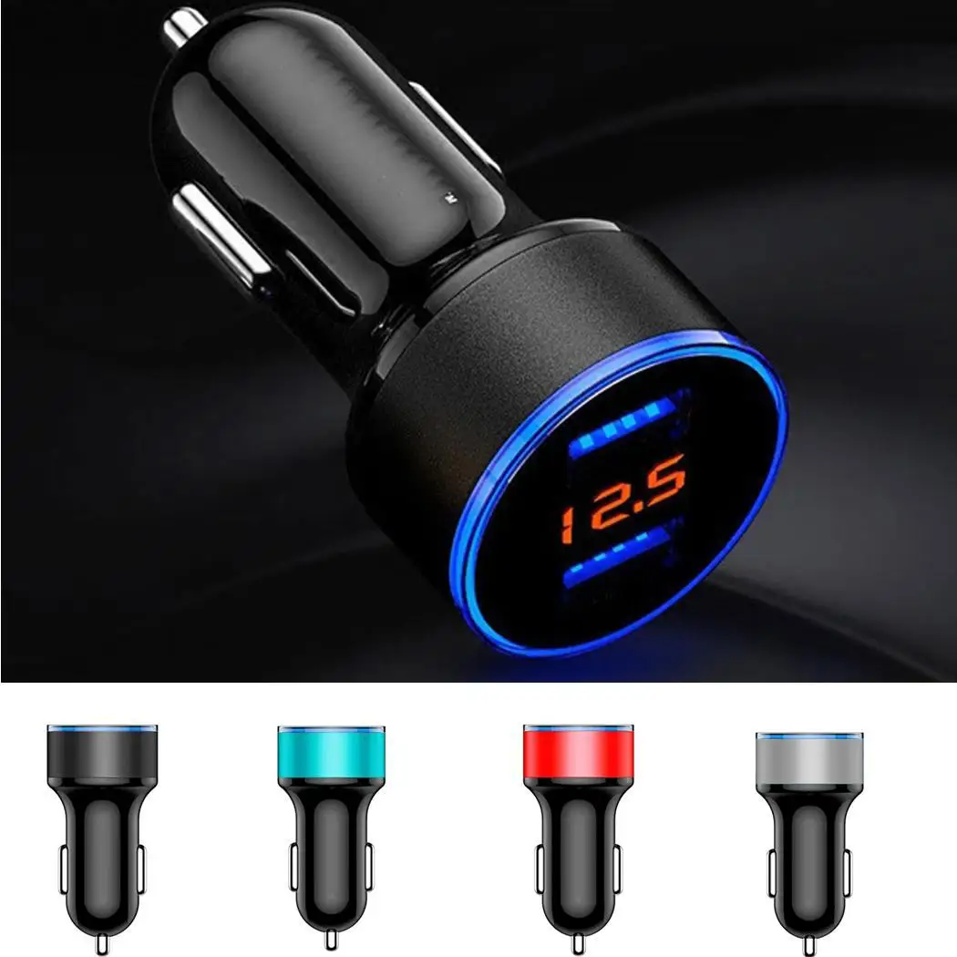 12-24V 3.1A USB Автомобильное зарядное устройство LED дисплей двойной быстрая зарядка