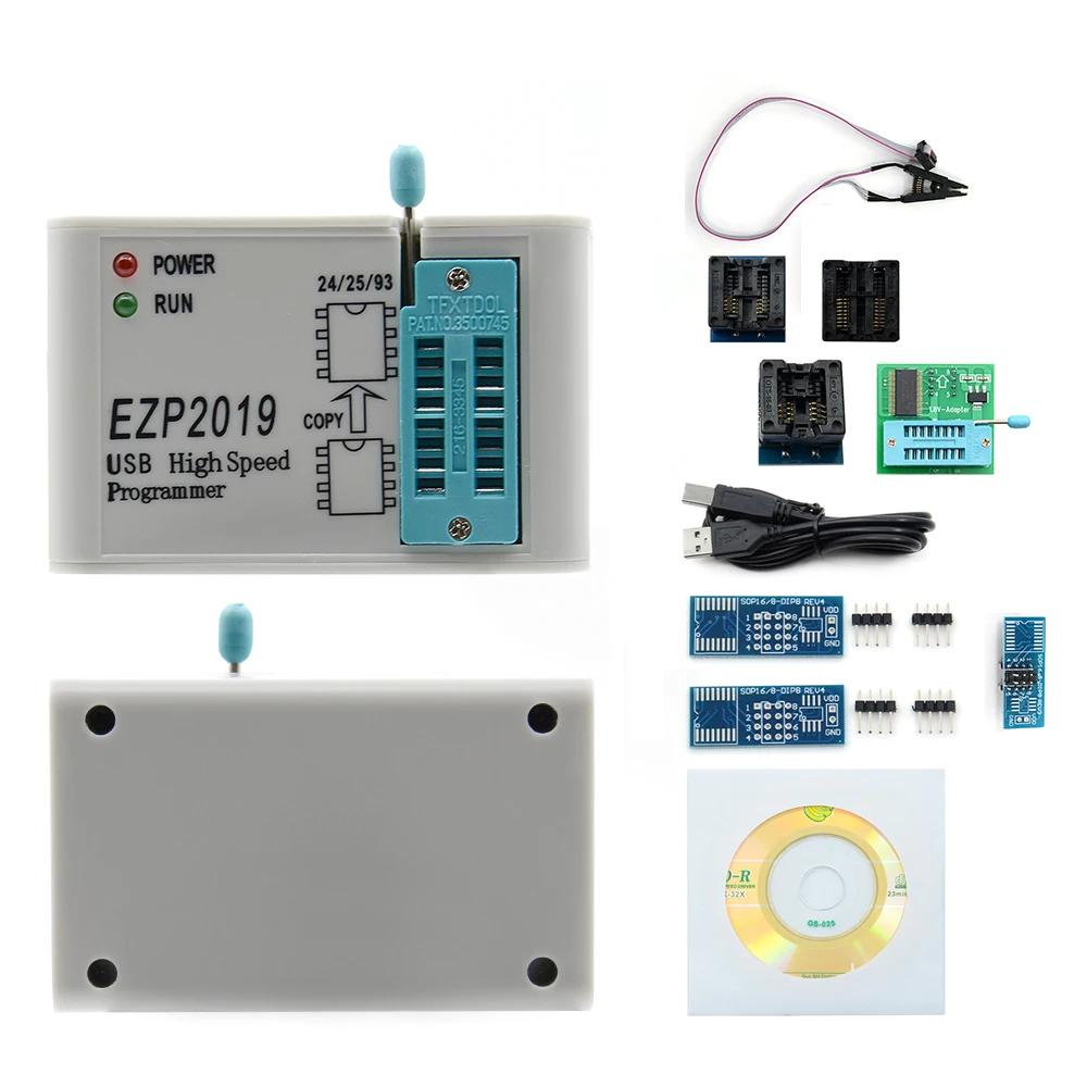EZP2019 высокоскоростной USB SPI программатор ezp 2019 Support24 25 93 EEPROM Flash BIOS Чип + 7 Socket |