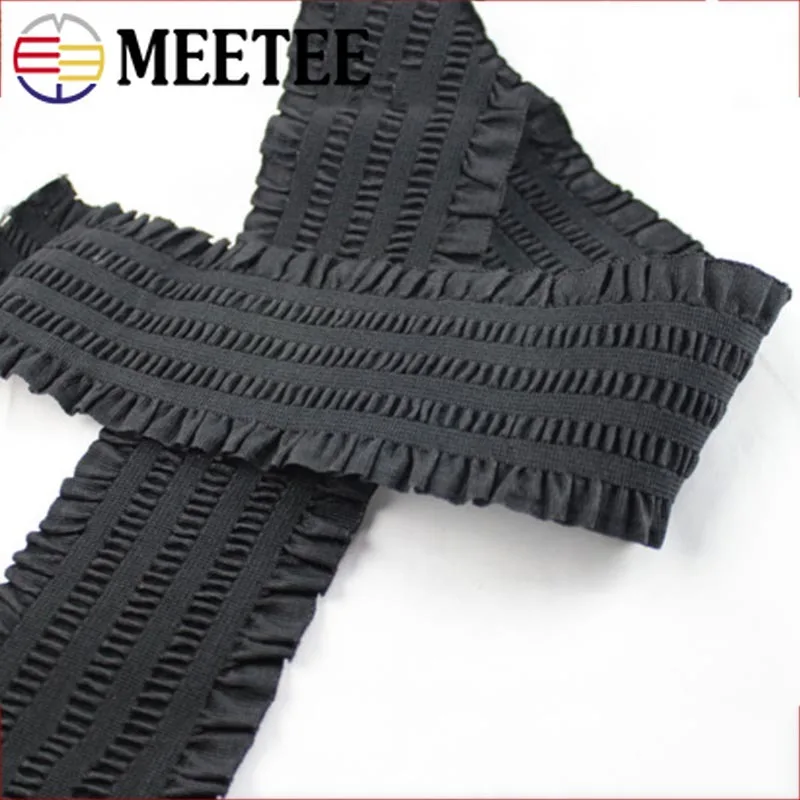 Meetee 2 метра 50/60/75 мм черные кружевные эластичные ленты брюки поясной ремень
