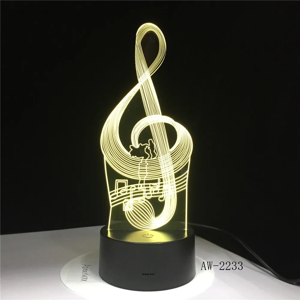 Music Cool Note Bass 3D светодиодный светильник ночник для музыкантов украшение домашнего