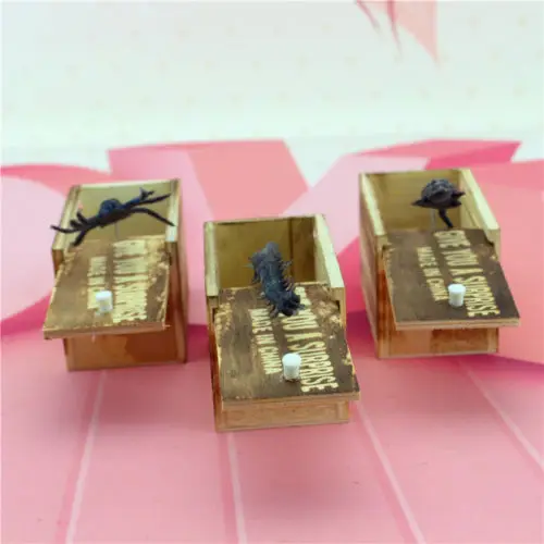 2019 Wooden Prank Spider Surprise Scare Box Hidden in Case Trick Play Joke Horror Toy Funny Practical Gag Random Style | Игрушки и хобби