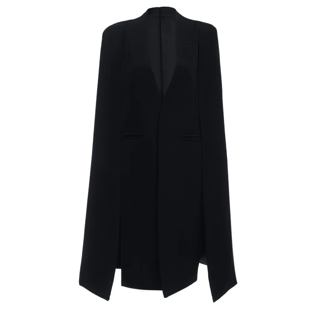 Модные накидки женский плащ без воротника Свободный Длинный Блейзер пальто