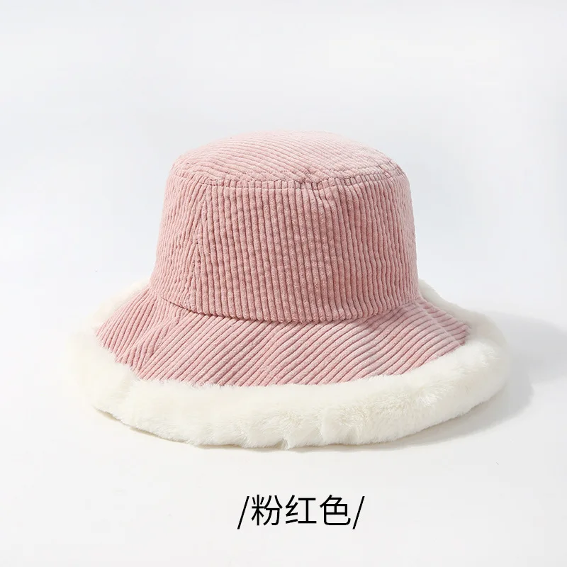 New Corduroy Fisherman Hat Female Women Ladies Autumn Winter Basin Cap Fur Basic Colors Fashion Good Quality Warm Hot Sale | Аксессуары