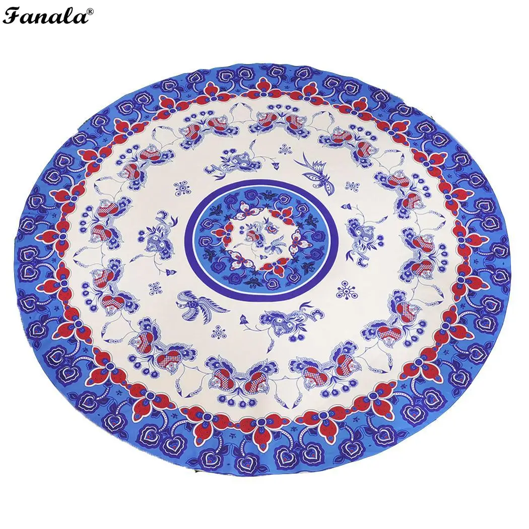 Круглый Гобелен пляжный коврик для йоги Павлин Boho Roundie весна лето настенная