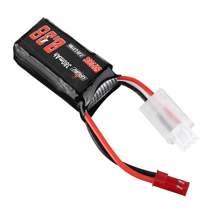 1/4 шт. uruav 7 4 V 380 мА/ч 50C/100C 2 S Lipo Батарея JST разъем для небольшой гоночный Дрон с видом