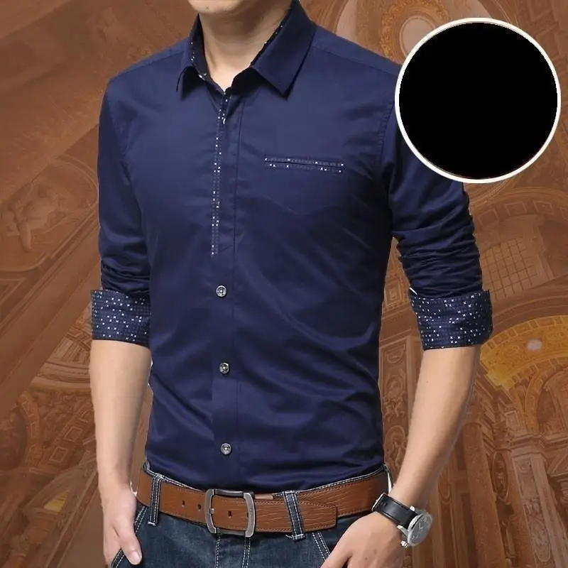 Весна осень зима качество Hemden Herren Camicia Abbigliamento Uomo мужчин большой Размеры Slim Fit