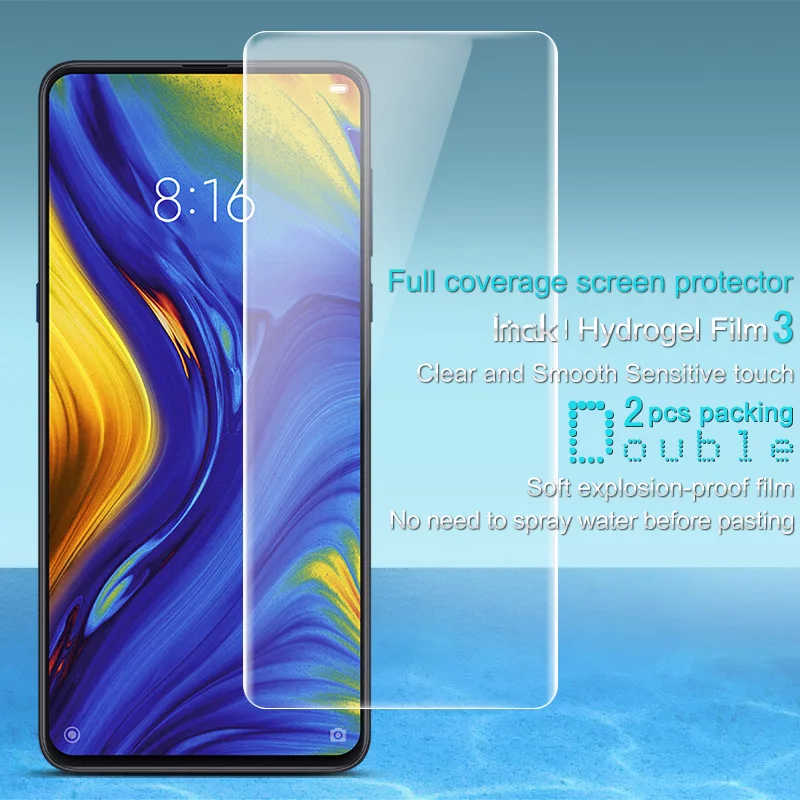 2 шт. полное покрытие для Xiaomi MI MIX 3 Защита экрана и задняя крышка защита Imak