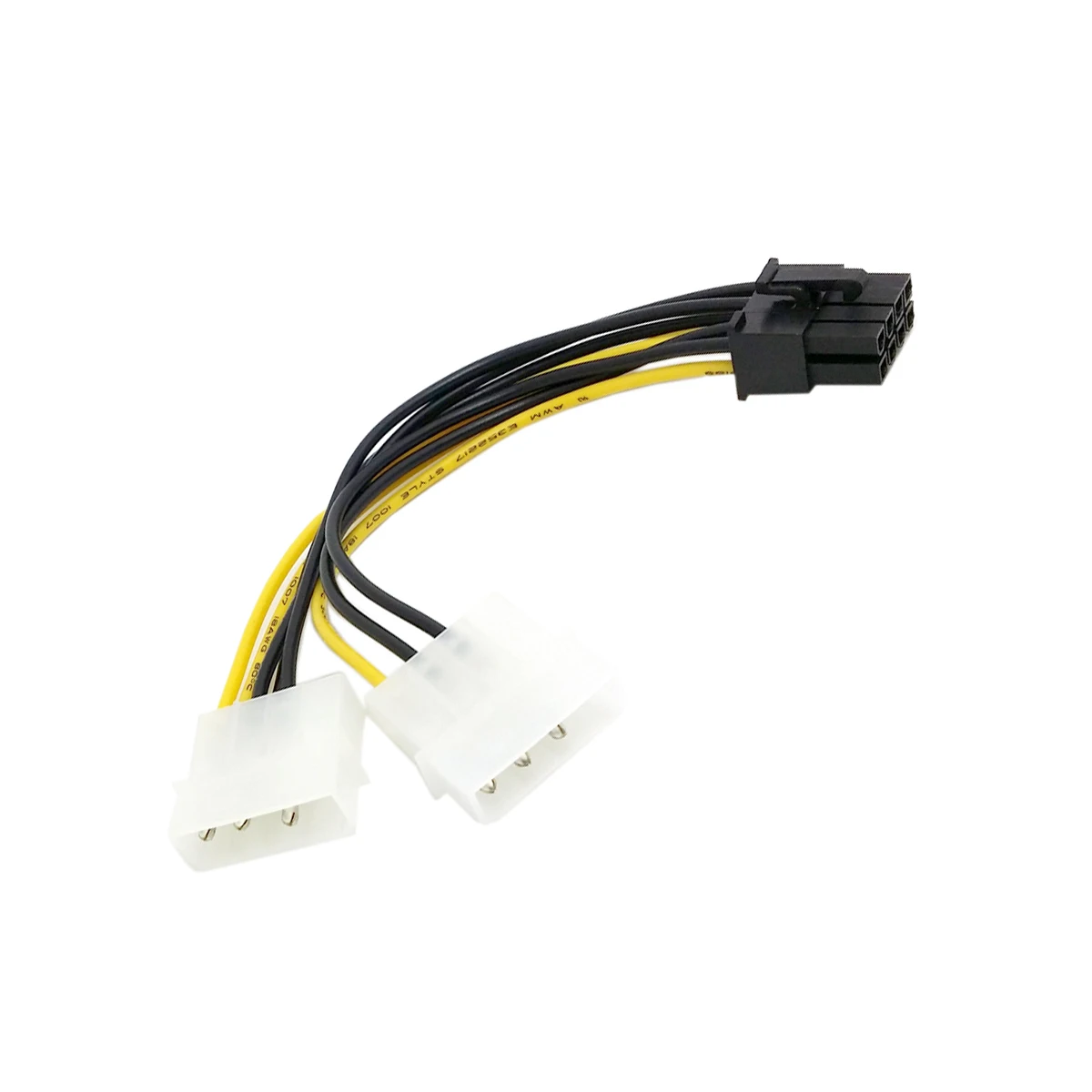 Кабель питания CY Dual Molex с 4 контактным IDE на 8 контактный PCI E для видеографической