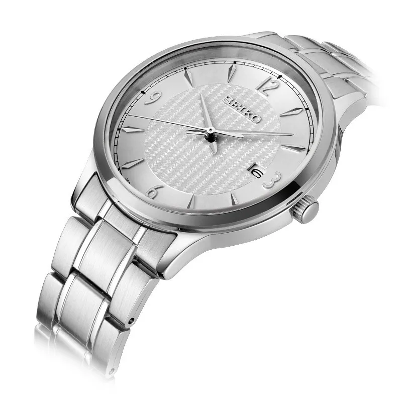 Мужские деловые кварцевые часы SEIKO 100% Оригинальные Водонепроницаемые с ремешком
