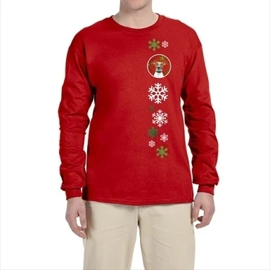 Carolines Treasures KJ1183 LS RED M красные снежинки Джек Рассел терьер длинный рукав красный