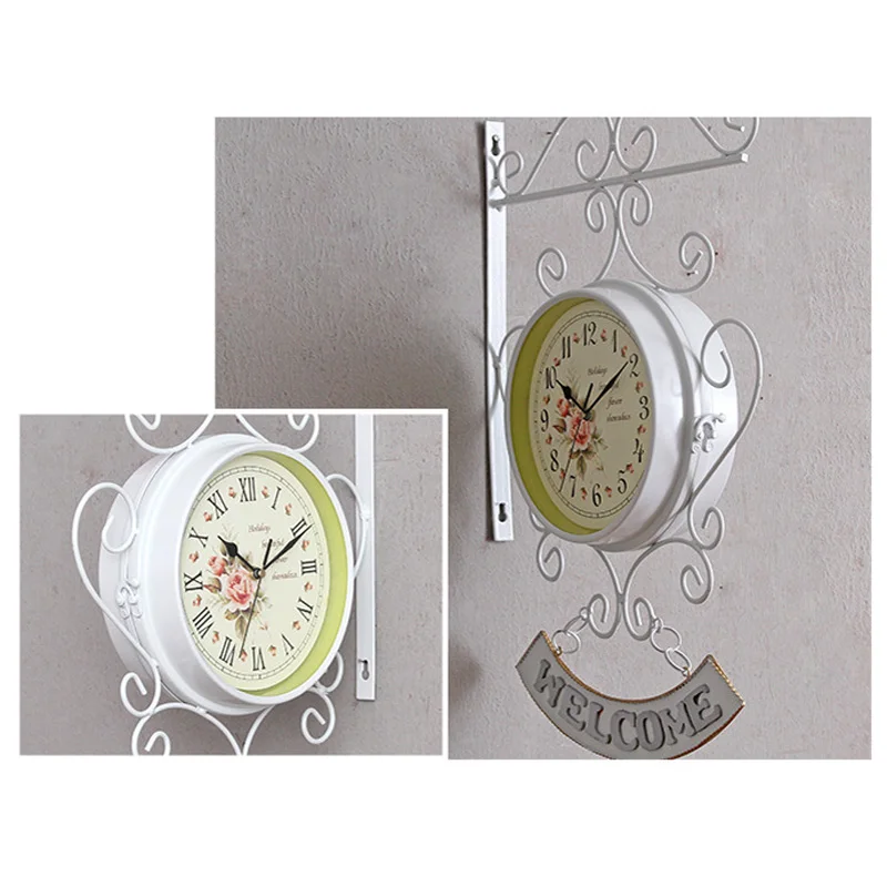 Напольные двойные настенные часы с петушком и колокольчиком reloj de pared Garden Outside Bracket