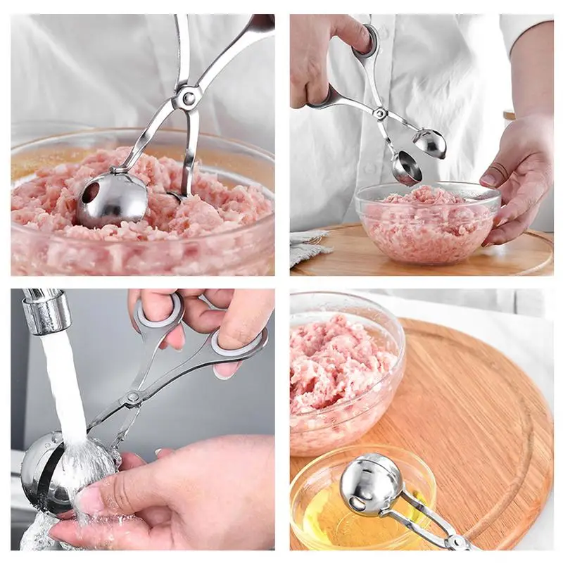 

Hand Ring 304 Stainless Steel Meatball Clip Practical Metal Pelletizer Protective Ring Kitchen Gadget