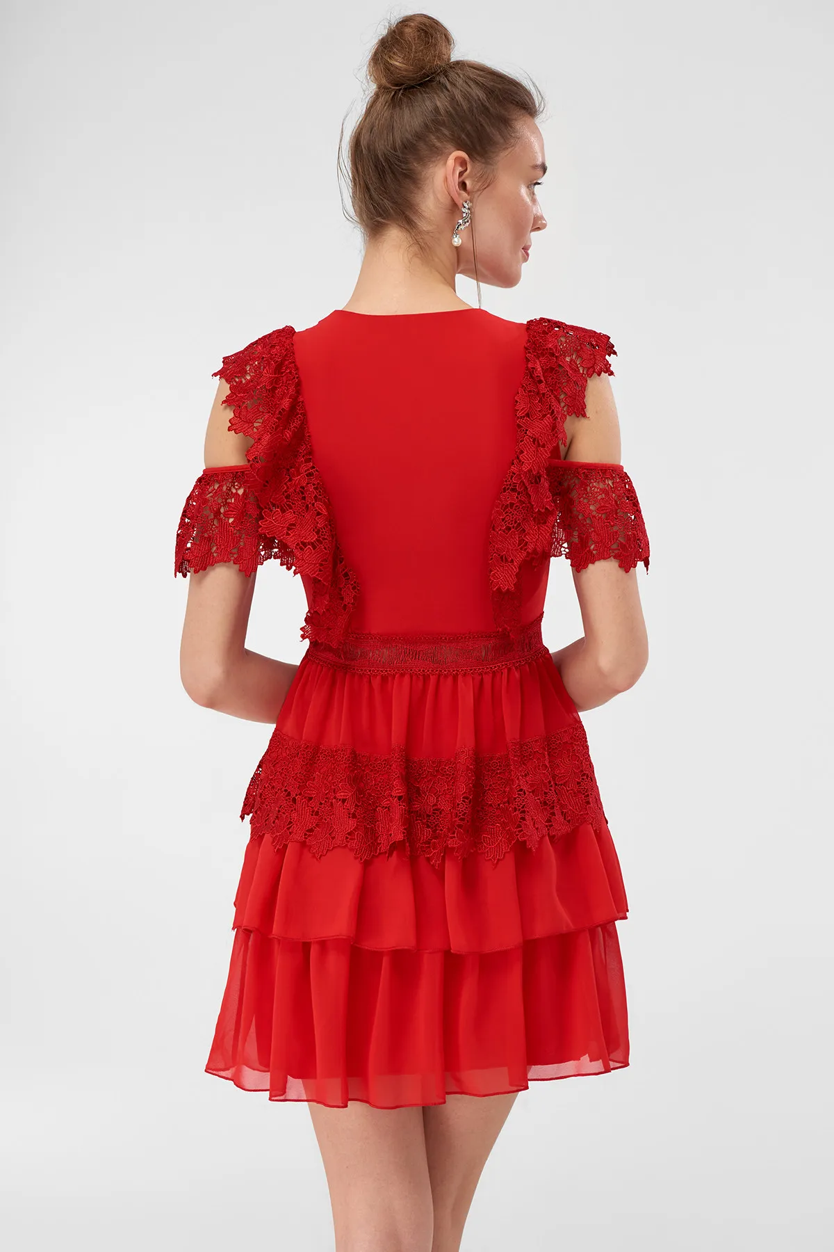 Trendyol детальное вечернее платье Красный гипюр TPRSS18VH0009 | Женская одежда