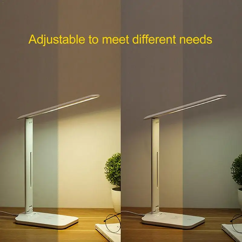 

LED Table Lamp Dimming Desk Lamp With QI Wireless Charger USB Output Port Adjustable Light Flexible Modern Office Table Light