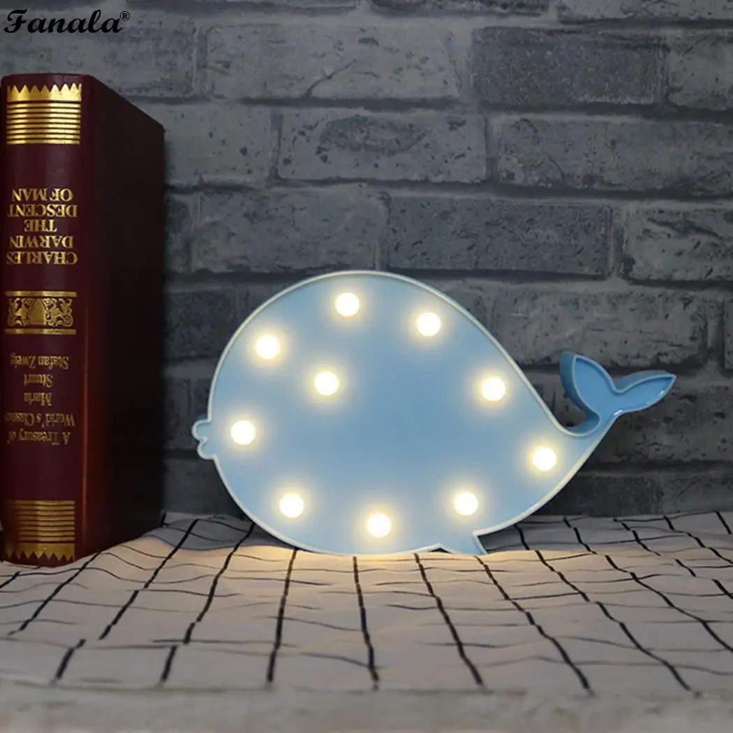 LED ночник Романтический Дельфин Форма настенный светильник домашний декор стола