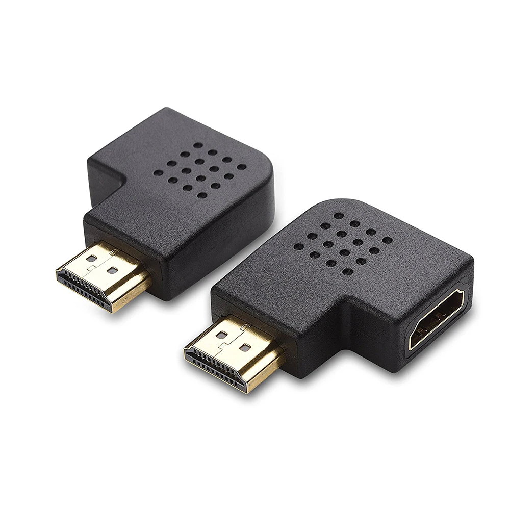 2 шт./компл. штекер Женский HDMI правый + левый угол порт сохранения вертикальный