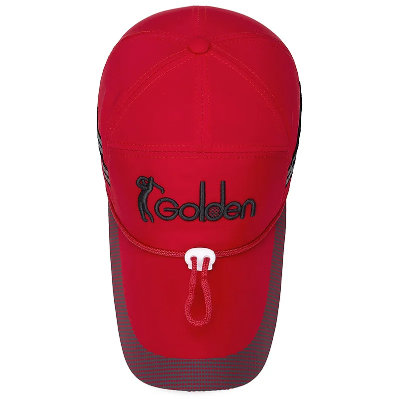 

Spring Summer Outdoor Fishing Cap Men's Summer Extended Eaves Sun Baseball Cap Reflective Strips Quick-Drying Wind Proof Rope