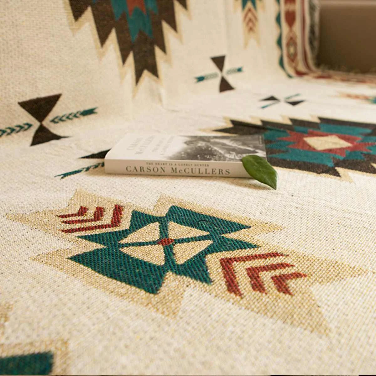 Этнический стиль трикотажное одеяло для дивана с геометрическим узором гостиной