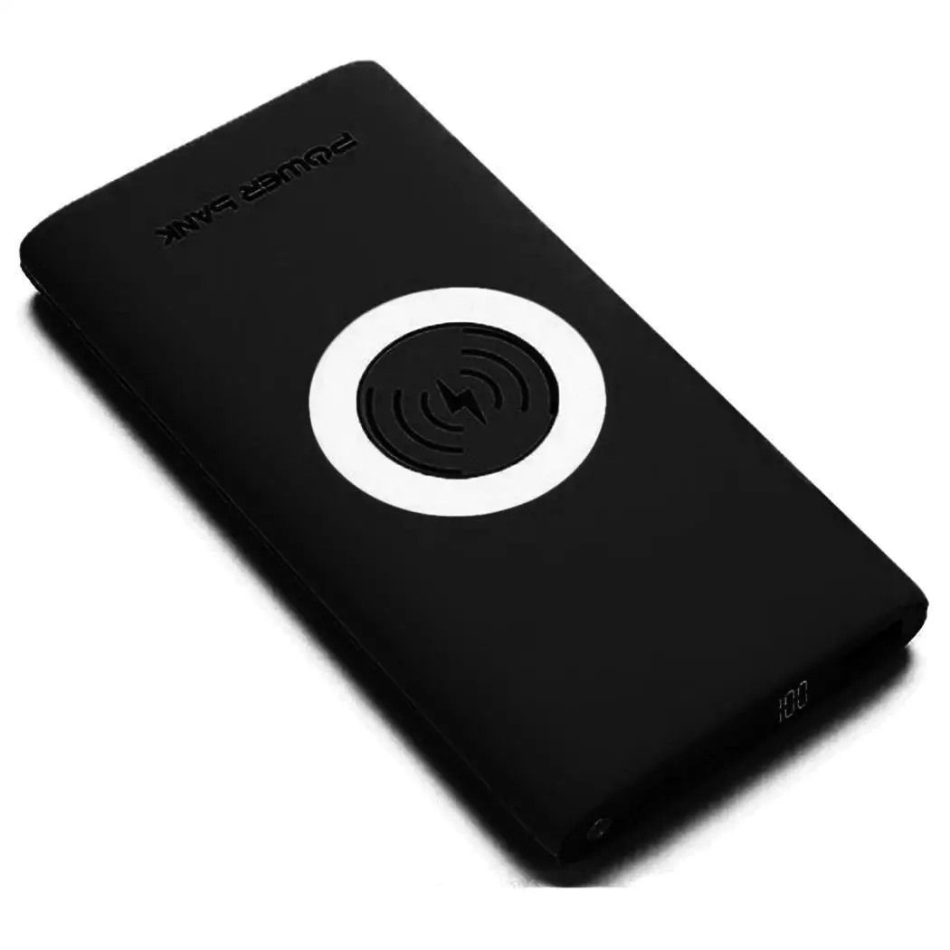 Портативный ультра тонкий 10000 mAh беспроводной банк питания телефон быстрое