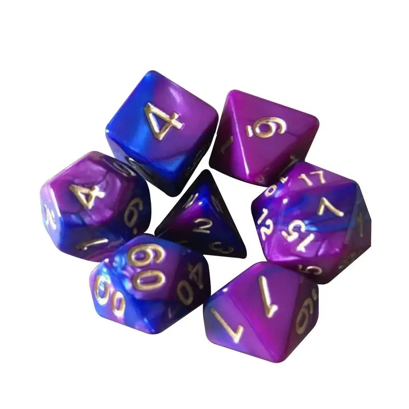 7 шт продвижение красочные кости набор с эффектом туманности d & d4 d6 d8 d10 % d12 d20