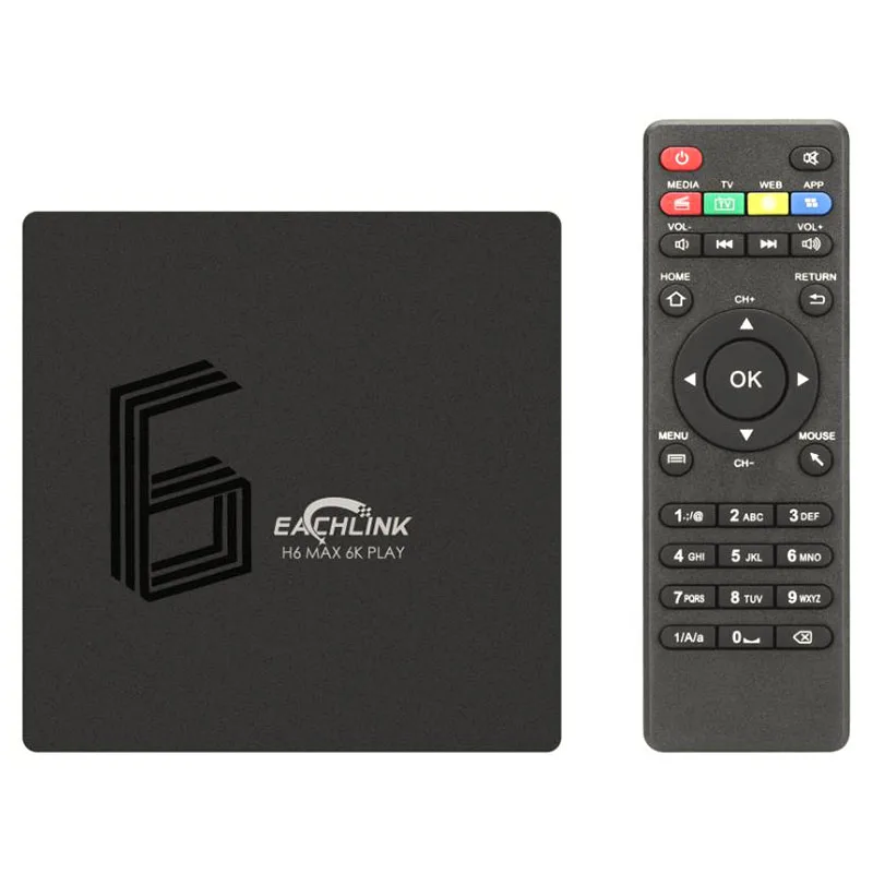ТВ приставка EACHLINK H6 Max Allwinner Android 9 0 4 Гб RAM 64 ROM 2 4G + 5 8 GWiFi 100 Мбит/с USB3.0 BT4.1 Поддержка 6K