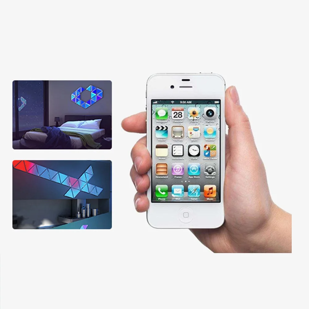 9 шт. DIY умная головоломка света с голосом/APP Управление Magic светодио дный ночные