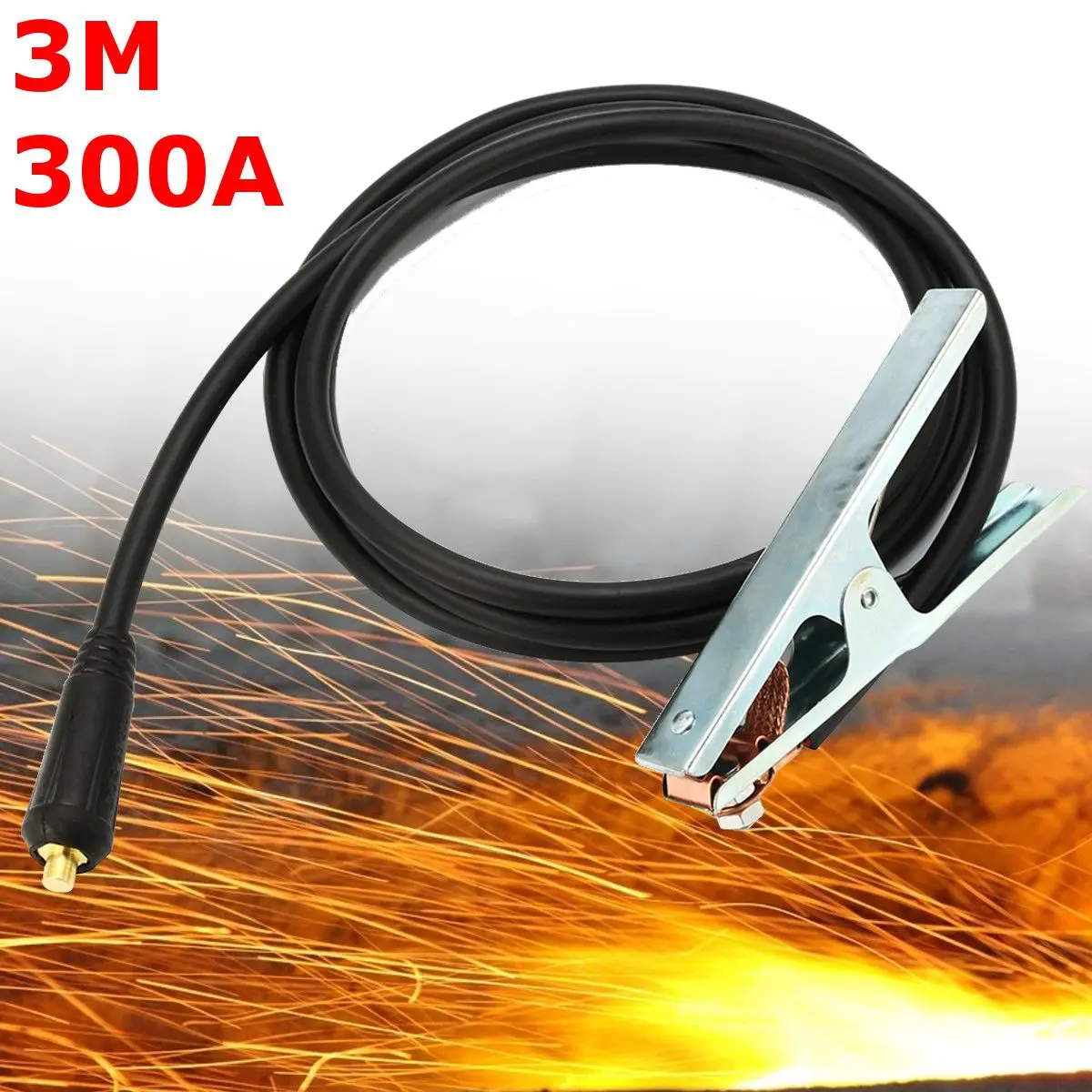 Сварочный зажим для сварочного кабеля 300 А аппарата MIG TIG ARC 3 м/кабель 10 25 вилок