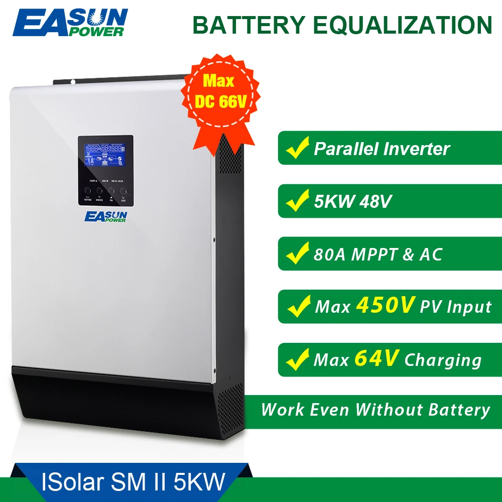 Источник питания EASUN 5000W солнечный инвертор 5Kva 450Vdc PV 80A со слежением за