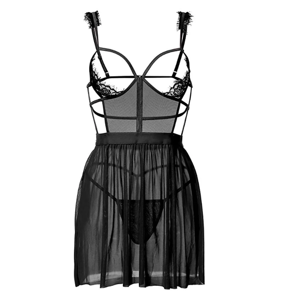THEFOUND женское сексуальное нижнее белье Тедди Babydoll пуш ап однотонный кружевной