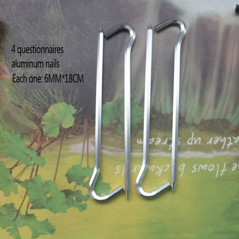

Outdoor Camping Portable Professional 4 Pcs Aluminument Alloy Tent Pegs Storage Bag with Rope Nail Stake Tent Accessories