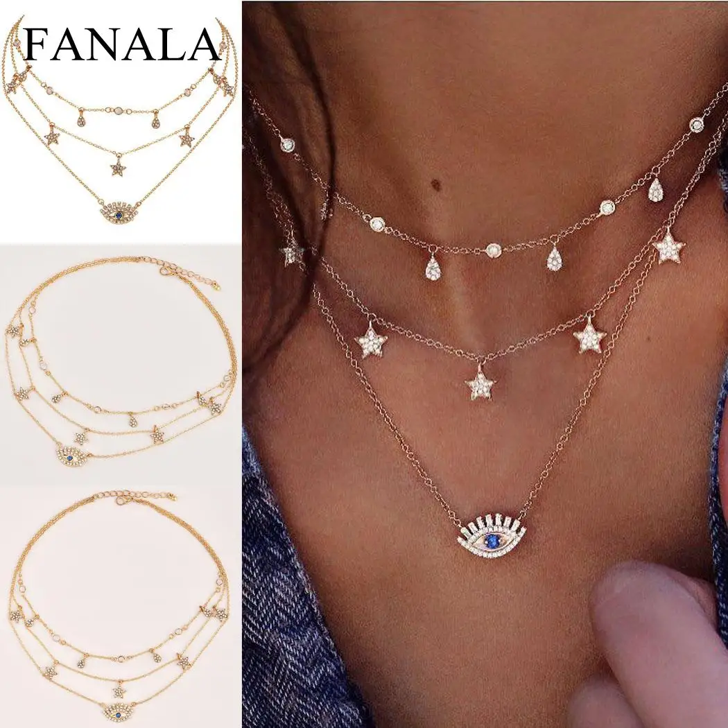 Женские модные плетеные бусы из горного хрусталя колье-воротник золотое