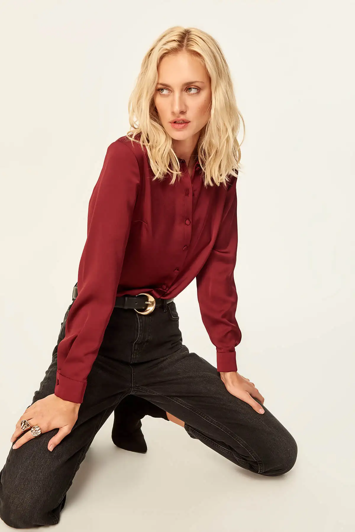 Trendyol Bordeaux Классическая рубашка TOFAW19FG0123| |