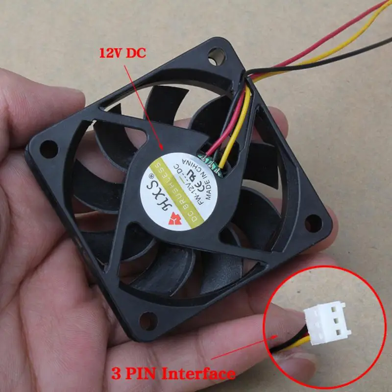 60x60x15 мм 3 Pin 12V чехол для компьютера охлаждающий вентилятор PC Черный E