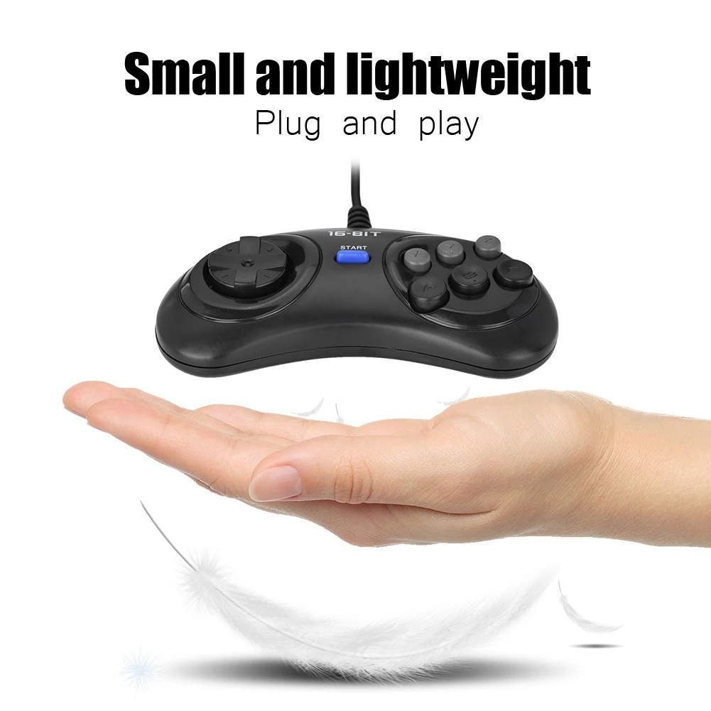 Wired Game Controller Gamepad Joypad Console Handle for Sega 16bit New | Электроника