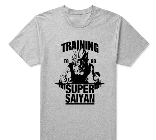 Мужская футболка с надписью Train To Go Super Saiyan Dragon Ball Z Бодибилдинг Гоку Супер Вегета