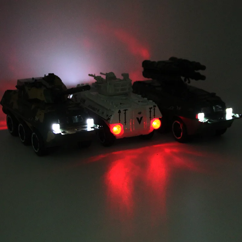 Armored Carriers Alloy Model with Light Simulation Sound 4 a Coating Children Military Toys |