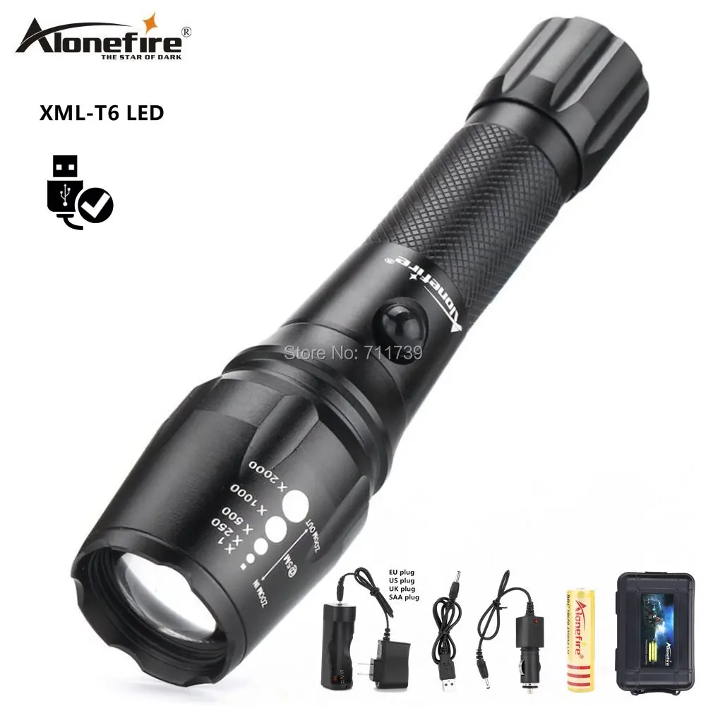 Водонепроницаемый масштабируемый светодиодный фонарик Alonefire G900 CREE XM L T6 18650 лм с