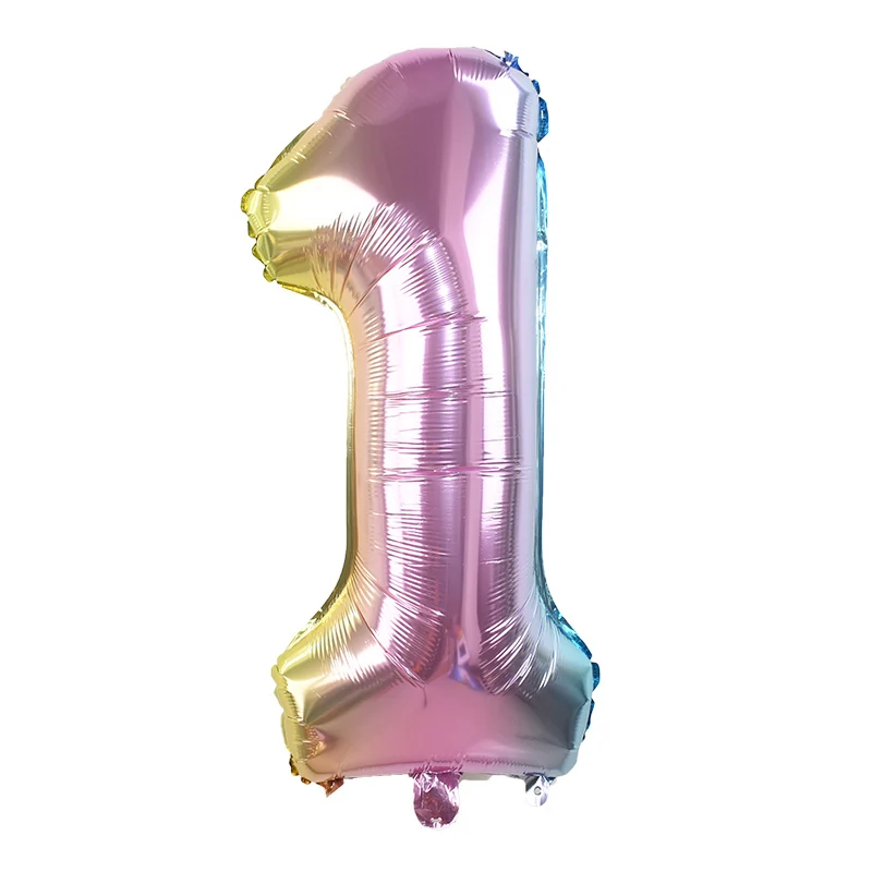 1 шт Радуга Фольга шары Красочные число баллон 18th 20th 30th День рождения украшения