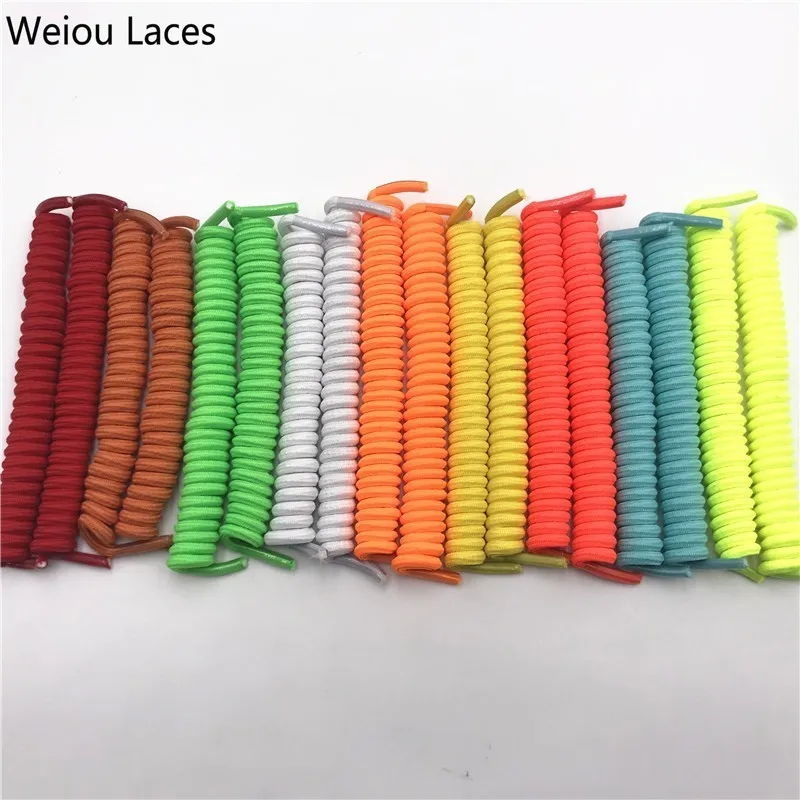 

(30 Pairs/Lot) Weiou Elastic Spring Curly No Tie Shoelaces Stretch 110cm Coiled Shoe Laces For Elderly Children Casual Sneakers