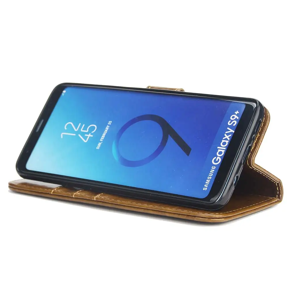 Kisscase флип-Чехлы кожаный чехол-бумажник для Samsung Galaxy S6 S7 Edge S8 S9 Plus Note 8 винтажный