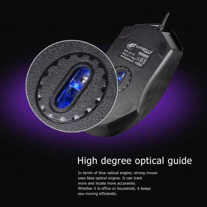Проводная оптическая мышь WARWOLF 1000 dpi 3 кнопки USB Mause для офисных ПК M 510|Мыши| |
